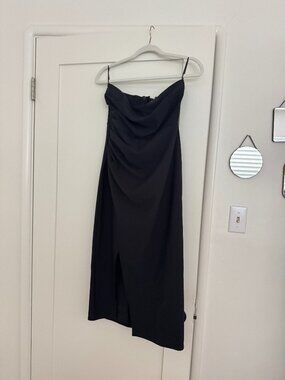 Strapless slit abercrombie and fitch wedding guest dress